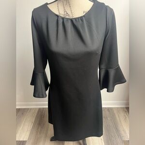 Black Dress with Mock Neck & Bell Sleeves!
